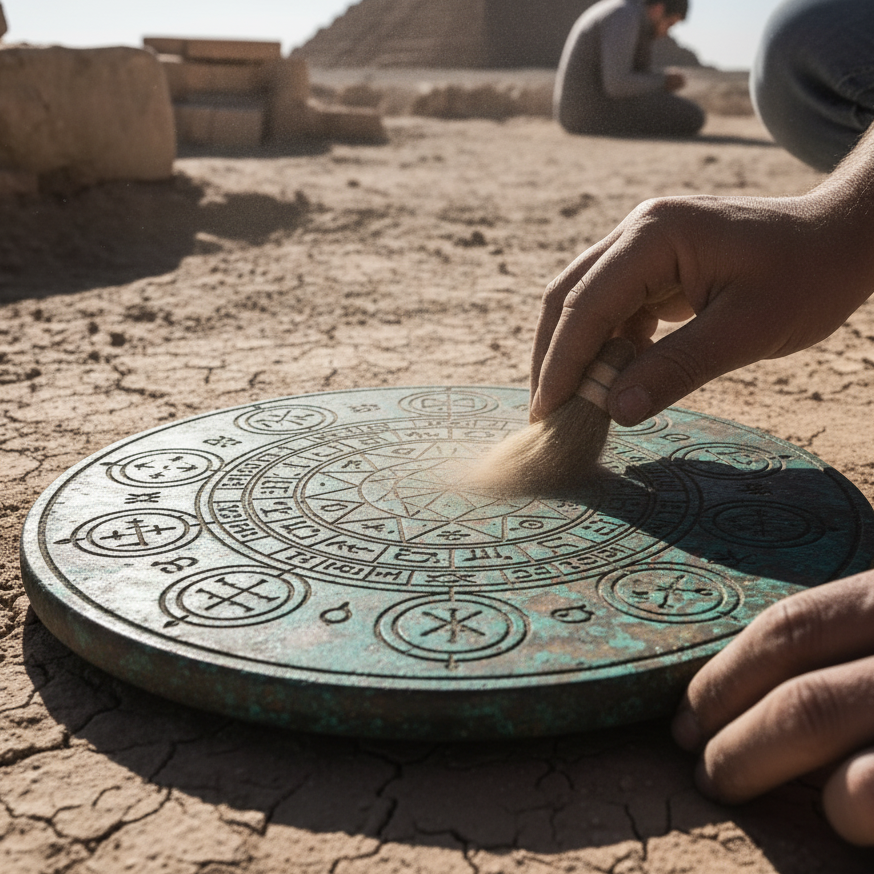 Ancient metal plate discovery near pyramids